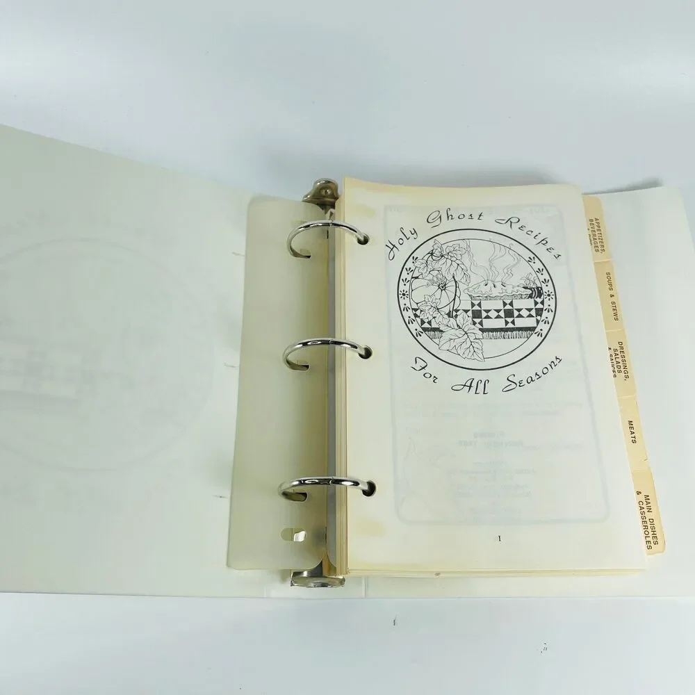 Holy Ghost Cookbook Omaha Ralston NE 1988 Vintage Loose-Leaf Ring Binder